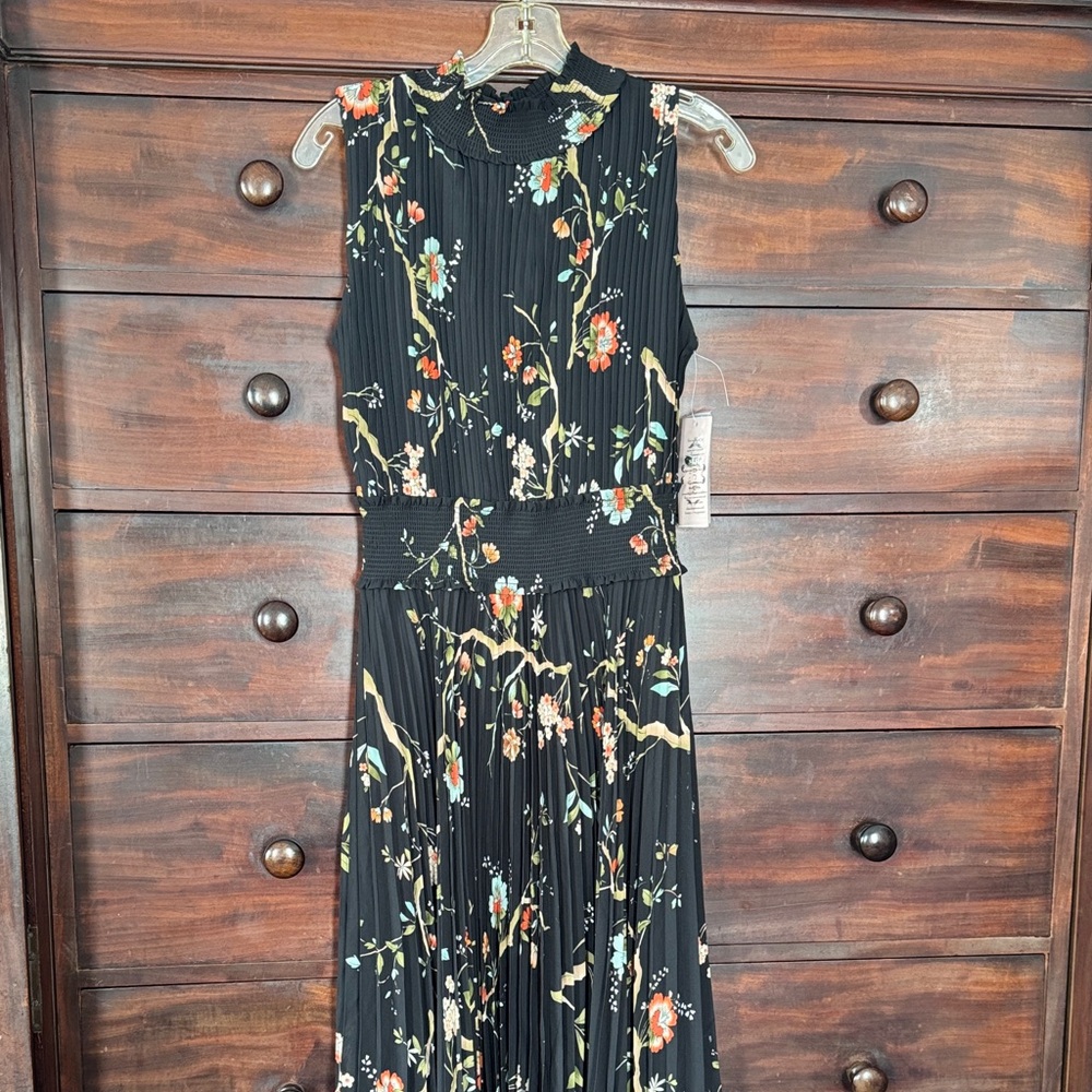 Nanette Lepore Floral Sleeveless Black Dress
